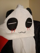 Strój panda jednoczęściowy na guzki z kapturem bal przebierańców r.XS