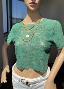 Crop Top T-Shirt Rozmiar XS/S 100% Bawełna Vintage Coquette 