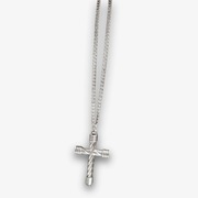 Naszyjnik Srebrny Pancerka 60 cm Krzyżyk 4,5 cm Stal Szlachetna