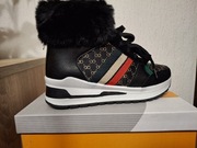 Zimowe Botki Damskie na Platformie ocieplane