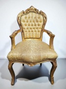 fotel retro vintage złoty 