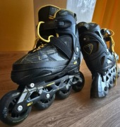 Rolki kauczukowe Abisal LB024 BLACK/YELLOW, rozmiar 39-42