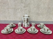 Piękny serwis dzbanek podgrzewacz filiżanki dla 6 os.