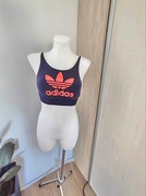 Top sportowy damski granatowy Adidas, logo, rozmiar S/M