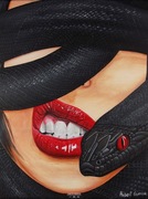 Obraz akrylowy Don't talk to the snake 30x40cm wąż usta