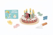 Drewniany Tort Urodzinowy do Krojenia + Świeczki i Cyfry