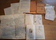 Wehrmacht III Rzesza Dokumenty mapa korespondencja itp. Unikaty historyczne