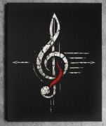 Klucz wiolinowy Oryginalny obraz ręcznie grawerowany... Staloryt