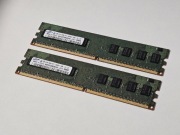 Pamięć RAM SAMSUNG 2x 1GB 1Rx8 PC2-6400U-666-12-ZZ M378T2863EHS-CF7 0904