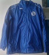 Nowa kurtka przeciwdeszczowa z kapturem Unia Skierniewice, wiek 13-14 lat