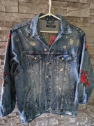 Kurtka jeansowar. L / 40  z haftem oversize 
