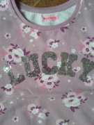 bluza dziewczęca 140 cm napis cekiny Lucky