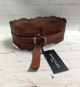 Guess nowy pasek damski brązowy szeroki 10 cm długość 70 cm rozmiar logo