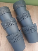 Zestaw 6 doniczek plastikowych bez podstawek