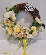 Wianek wiosenny, kwiatowy na drzwi. Rękodzieło!