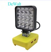 Lampa do Dewalt 18v 2 x USB robocza warsztatowa halogen 16 Led z adapterem