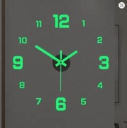 Nowoczesny Zegar ścienny 40 cm fluorescencyjny DIY cichy bez wiercenia