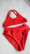 czerwony set XS komplet do pole dance paski 