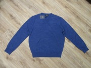 PARK LANE męski niebieski sweter pulower 50% wełna merino_ nowy _ XL