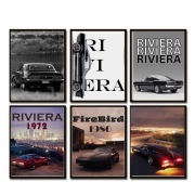 Plakat Obraz Amerykańskie Auta ramka 30x40 riviera,pontiac
