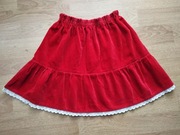 CZERWONA ZAMSZOWA SPÓDNICZKA ROZMIAR 122 128 134