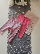 Legginsy, spodnie niemowlęce, r 68-74, 3-pak, zestaw