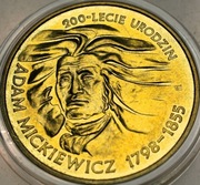 Adam Mickiewicz 1998 moneta 2zł złote 