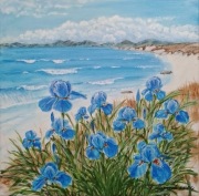 OBRAZ AKRYLOWY na ścianę, nad sofę, do salonu i biura - "NIEBIAŃSKI BŁĘKIT"