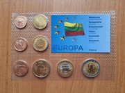 Set monet Euro Próba Lichtenstein 2004 r 8 próbnych monet w blistrze zestaw