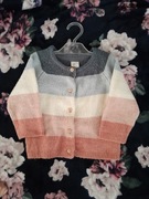 Sweterek h&m 68 74 80 niebieski różowy 