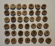 Plomby ołowiane celne pocztowe carskie 42 sztuki