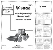 Bobcat AL275 Loader Operators Manual PL A01L Instrukcja obsługi DTR
