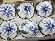 Bombki choinkowe malowane CHABRY 6 szt ozdoby na choinkę retro styl prl