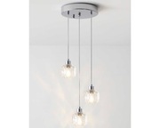 Kryształowy żyrandol vintage z 3 kloszami K9, regulowany, G9