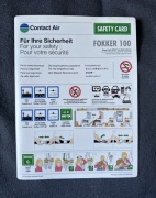 Safety Card / Karta Instrukcja Bezpieczeństwa Contact Air Fokker 100