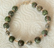 ZOISYT z RUBINEM 10mm FASET SREB 925 OKSYDOWA NOWA