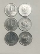 Monety 10 zł. z roku 1986,1987,1988 z PRL-u