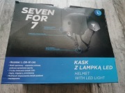 Kask ochronny dziecięcy SEVEN FOR 7 z lampką led, czarny, nowy