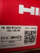 Kotwa stalowa m16x232