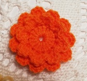 Kwiatek 3D ciemno-pomarańczowy