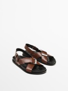 MASSIMO DUTTI brązowe sandałki skóra 39 - 40