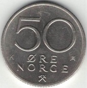Norwegia 50 ore 1983 - 22 mm