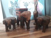 Komplet słonie stół i taborety drewniane solidne 