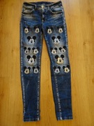 Philipp Plein jeansy damskie, rozmiar XS/S, Myszka Miki, unikat