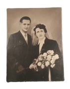 Obraz olejny monidło portret ślubny lata 40-te sepia.