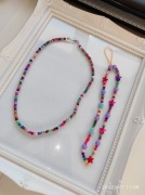 Naszyjnik, zawieszka do telefonu, komplet koraliki