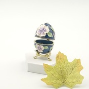 Jajko jajo faberge pojemniki szkatułka niebieskie styl kwiaty