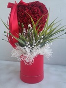 Flower box serce z róż 