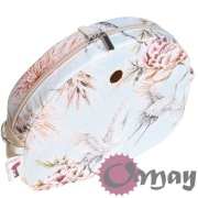 Beżowy organizer do Obag MOON LIGHT kwiaty błękit żurawie hummus OMAY