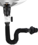 Zestaw Odpływowy do Zlewu Umywalki Syfon Czarny Elastyczna Rurka 